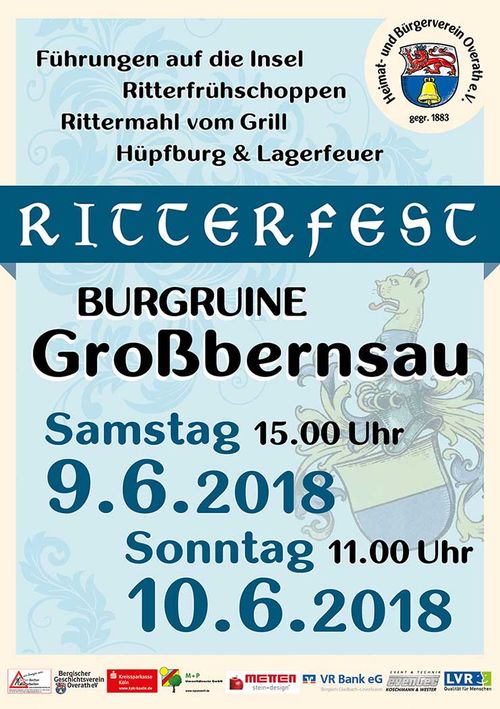 Plakat für das Ritterfest an der Burgruine Großbernsau