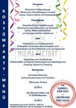 Online Kostümparty - Menü