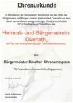 Bürgermeister-Büscher-Ehrenamtspreis an den Heimat- und Bürgerverein Overath